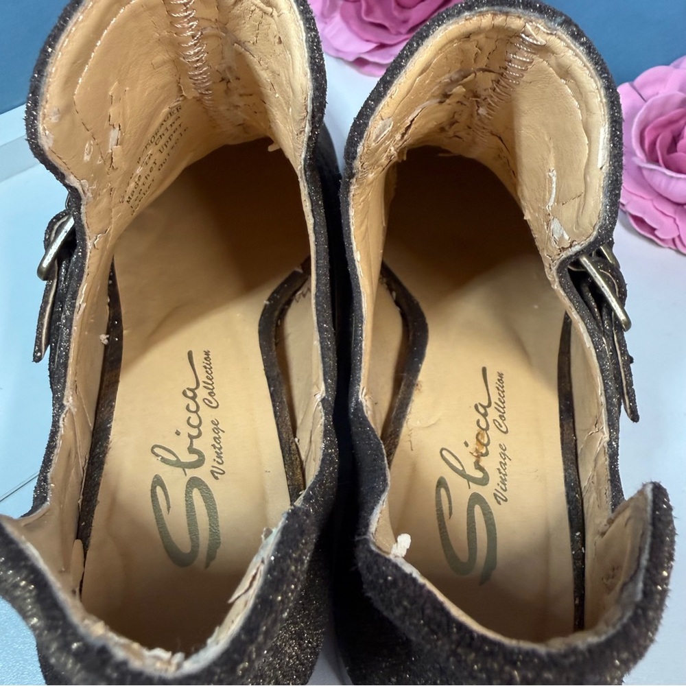 Sbicca Metallic Gold Booties with Buckle Detail - Picture 6 of 11
